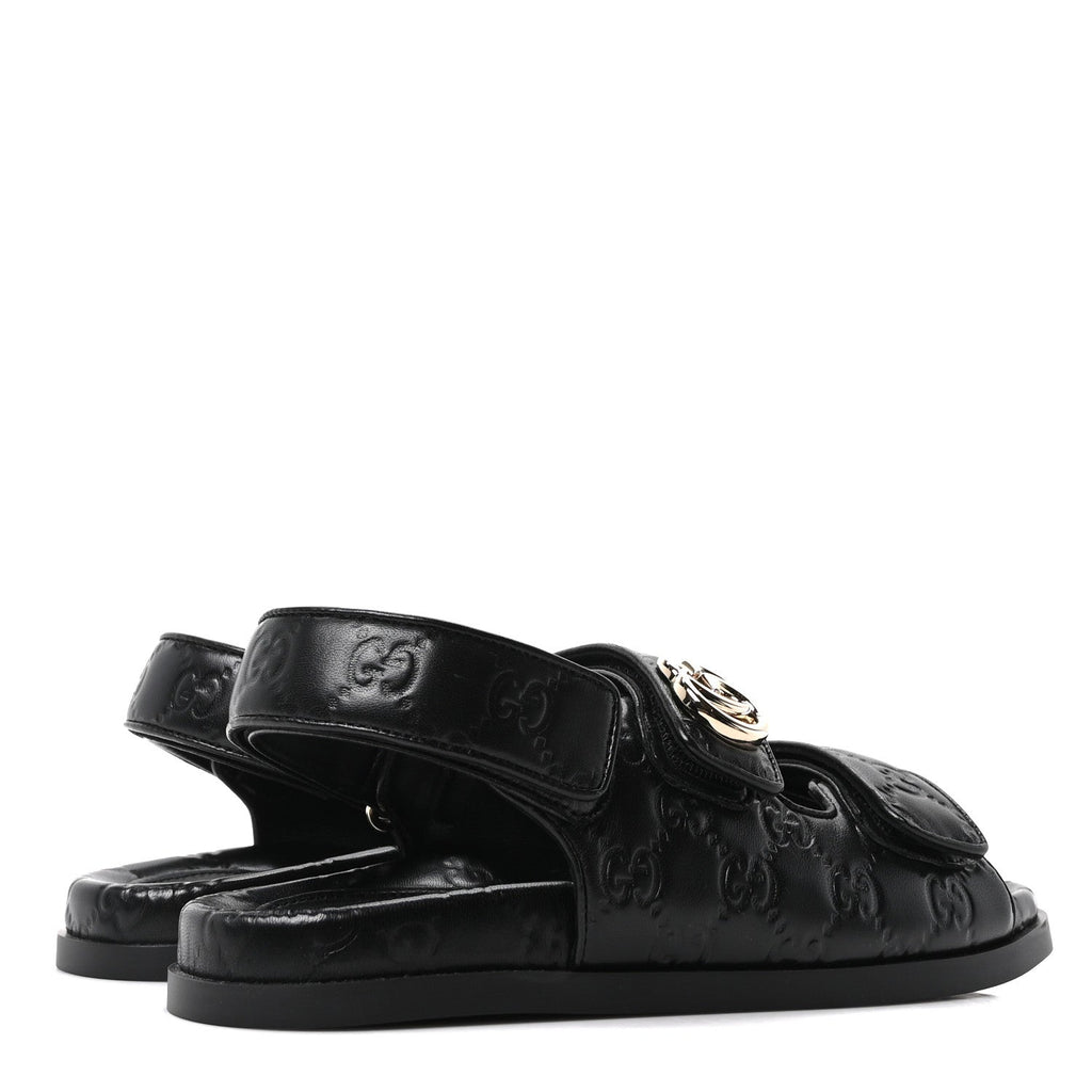 Guccissima GG Embossed Womens Sandals 37 Black