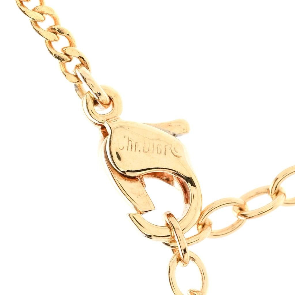 Metal Crystal Enamel CD Necklace Gold Black