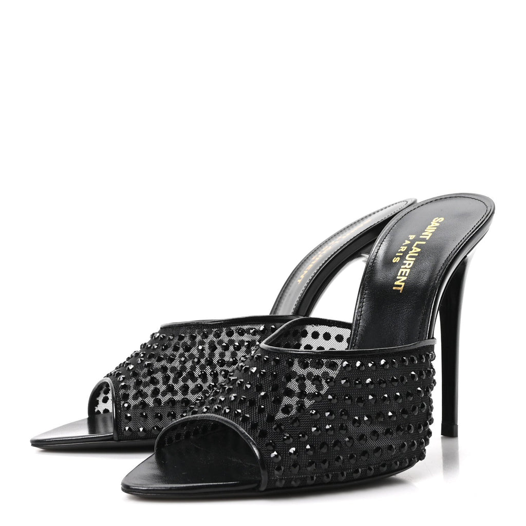 Tulle Strass Gippy 110 Mule Sandals 38 Black