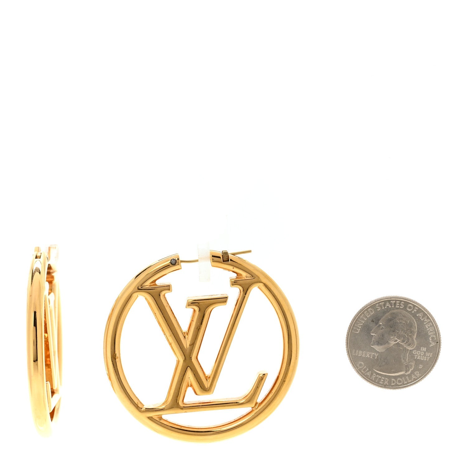 Metal Louise Hoop Earrings Gold
