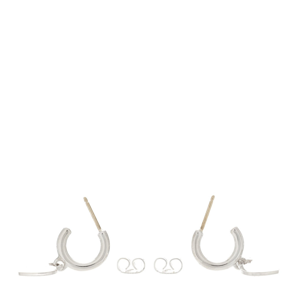 Sterling Silver Diamond Mini Return To Tiffany Heart Hoop Earrings