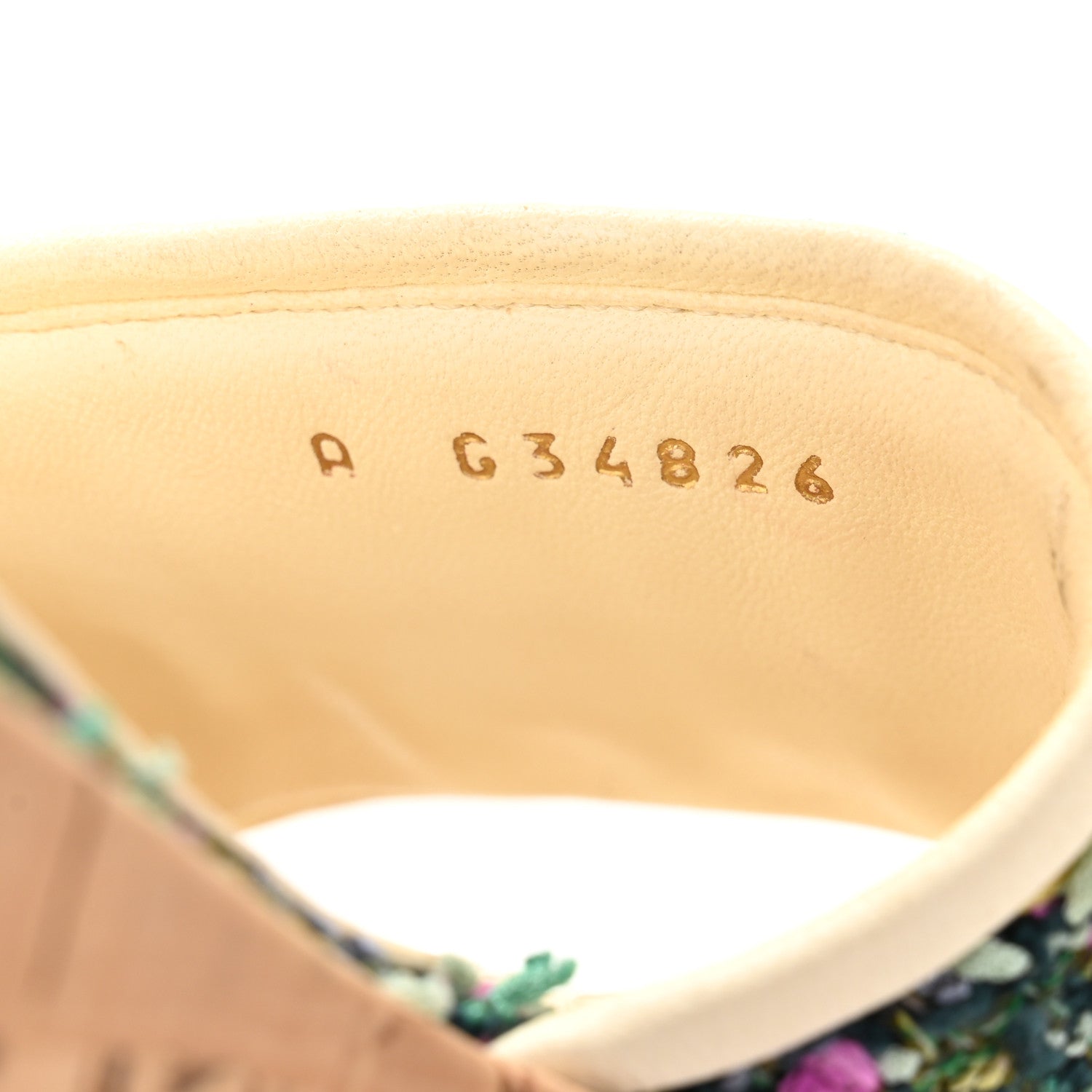 Tweed Cork CC Chain Mule Sandal 36.5 Green Multicolor