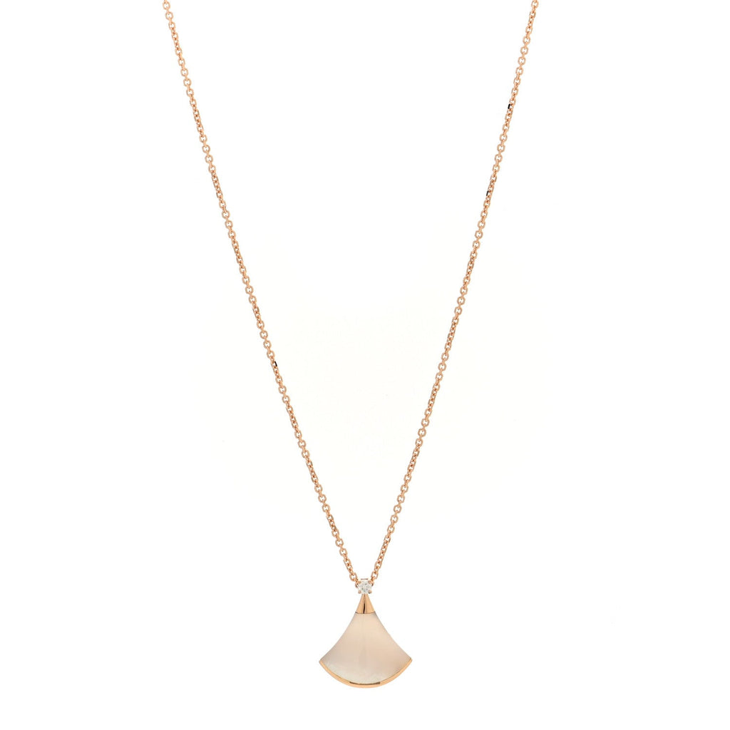 18K Rose Gold Diamond Mother of Pearl Small Divas' Dream Pendant Necklace