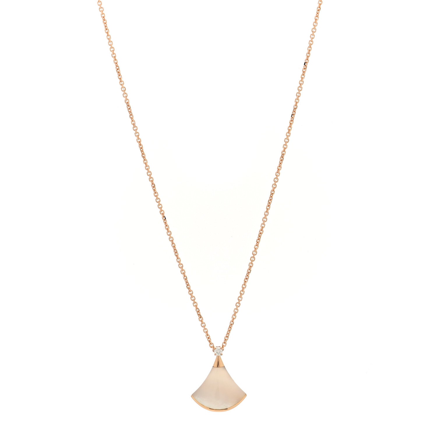 18K Rose Gold Diamond Mother of Pearl Small Divas' Dream Pendant Necklace