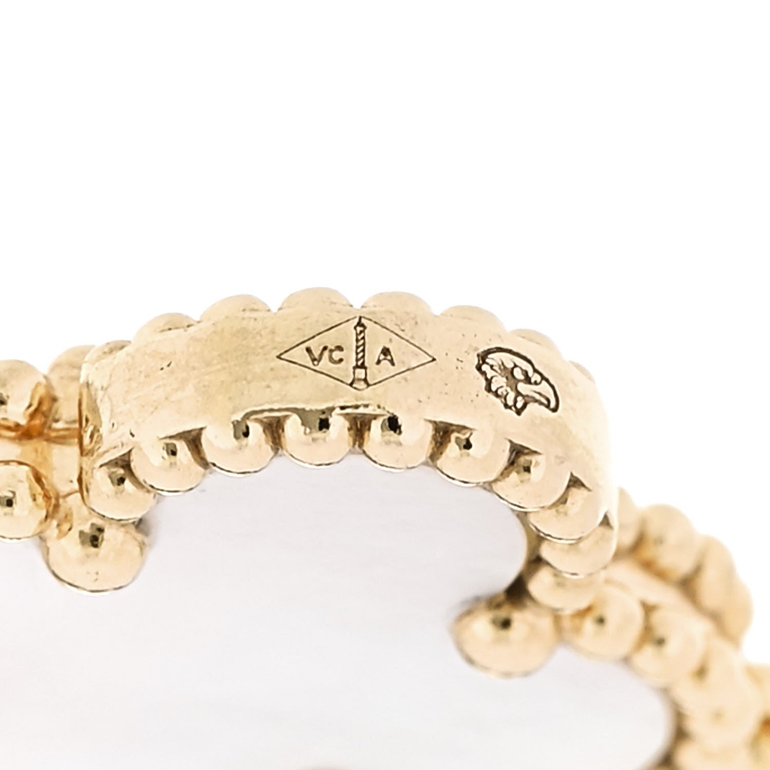 18K Yellow Gold Mother of Pearl 5 Motifs Vintage Alhambra Bracelet