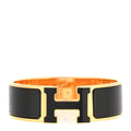 Enamel Wide Clic Clac H Bracelet GM Black