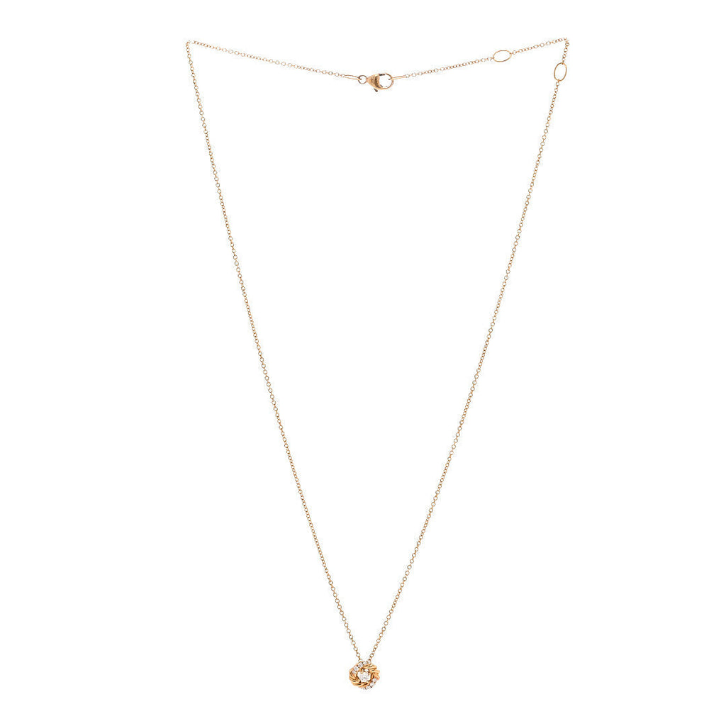 18K Yellow Gold Diamond 8mm Petite Infinity Pendant Necklace