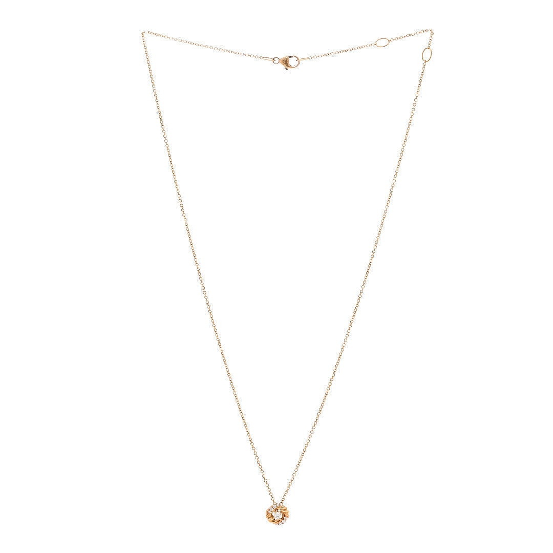18K Yellow Gold Diamond 8mm Petite Infinity Pendant Necklace