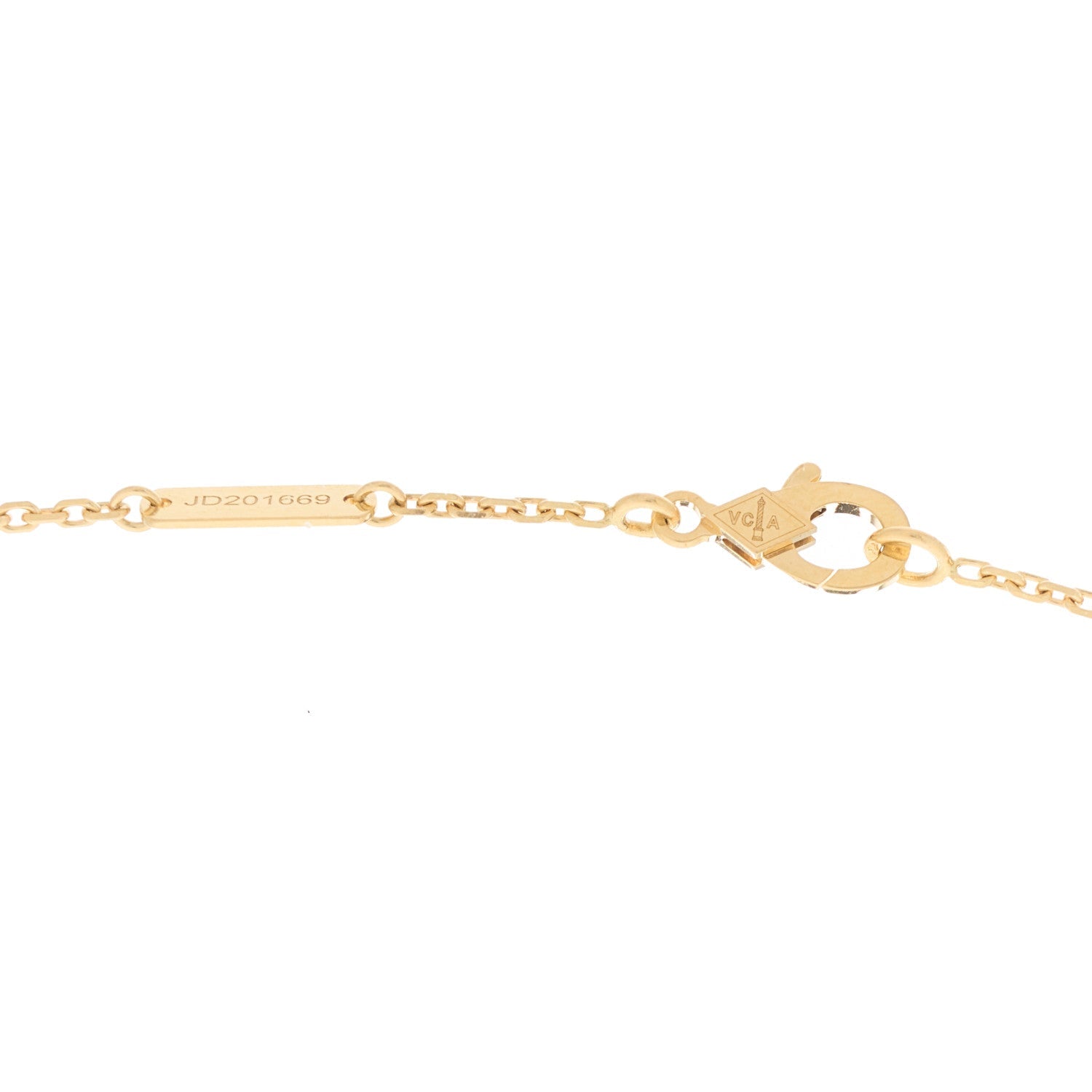 18K Yellow Gold Black Onyx Vintage Alhambra Pendant Necklace