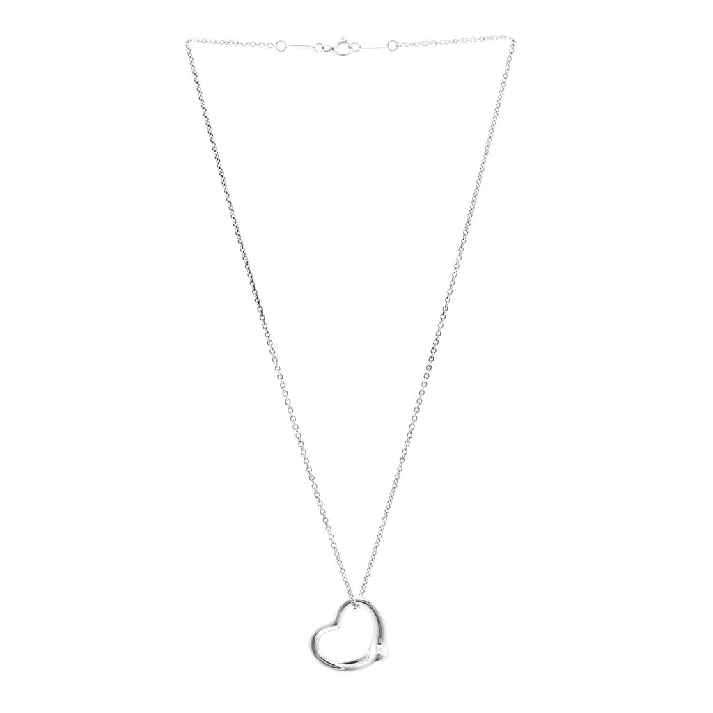 Sterling Silver 22mm Elsa Peretti Open Heart Pendant Necklace