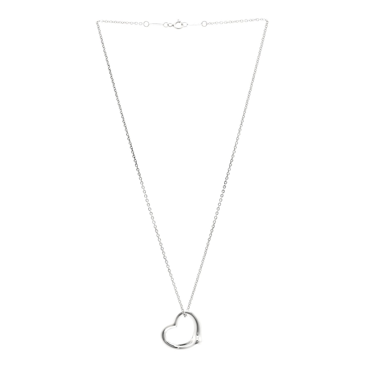 Sterling Silver 22mm Elsa Peretti Open Heart Pendant Necklace