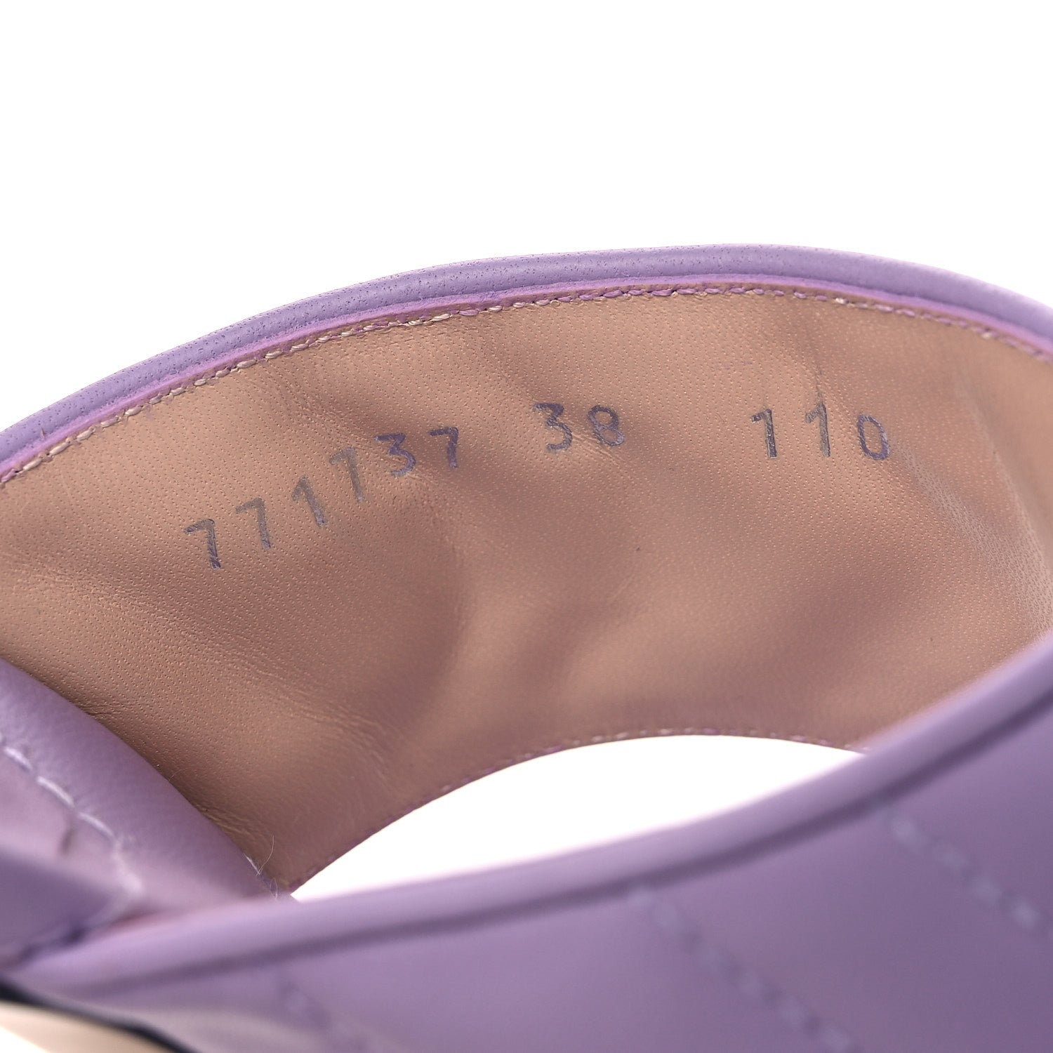 Nappa Charlotte GG Marmont 55mm Thong Sandals 38 Pale Lavander