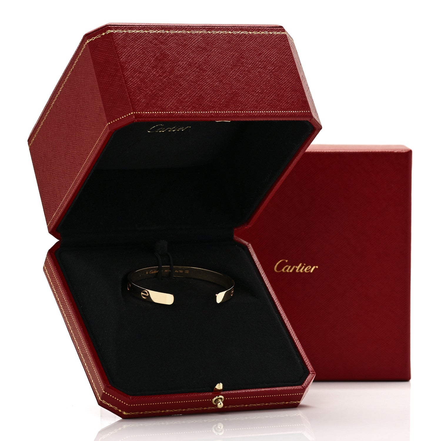 18K Yellow Gold LOVE Cuff Bracelet 17