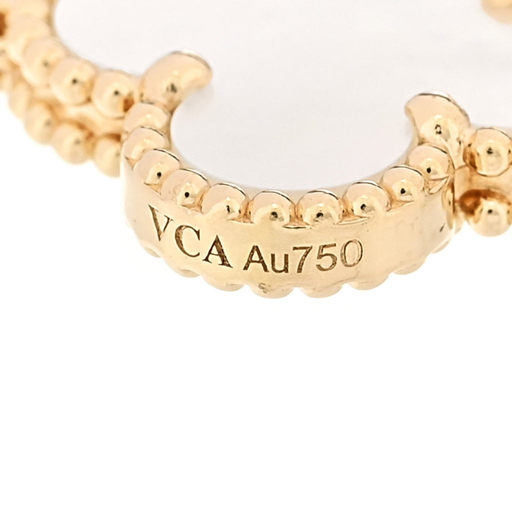 18K Yellow Gold Mother of Pearl 5 Motifs Vintage Alhambra Bracelet