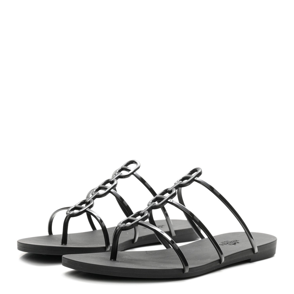Rubber Womens Mykonos Sandals 38 Black
