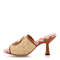 Raffia Malaga Kid Interlocking G Mabel Sandals 39 Natural