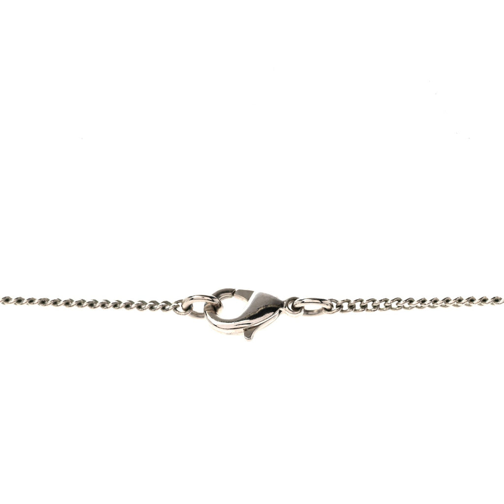 Baguette Crystal Large CC Necklace Silver Black