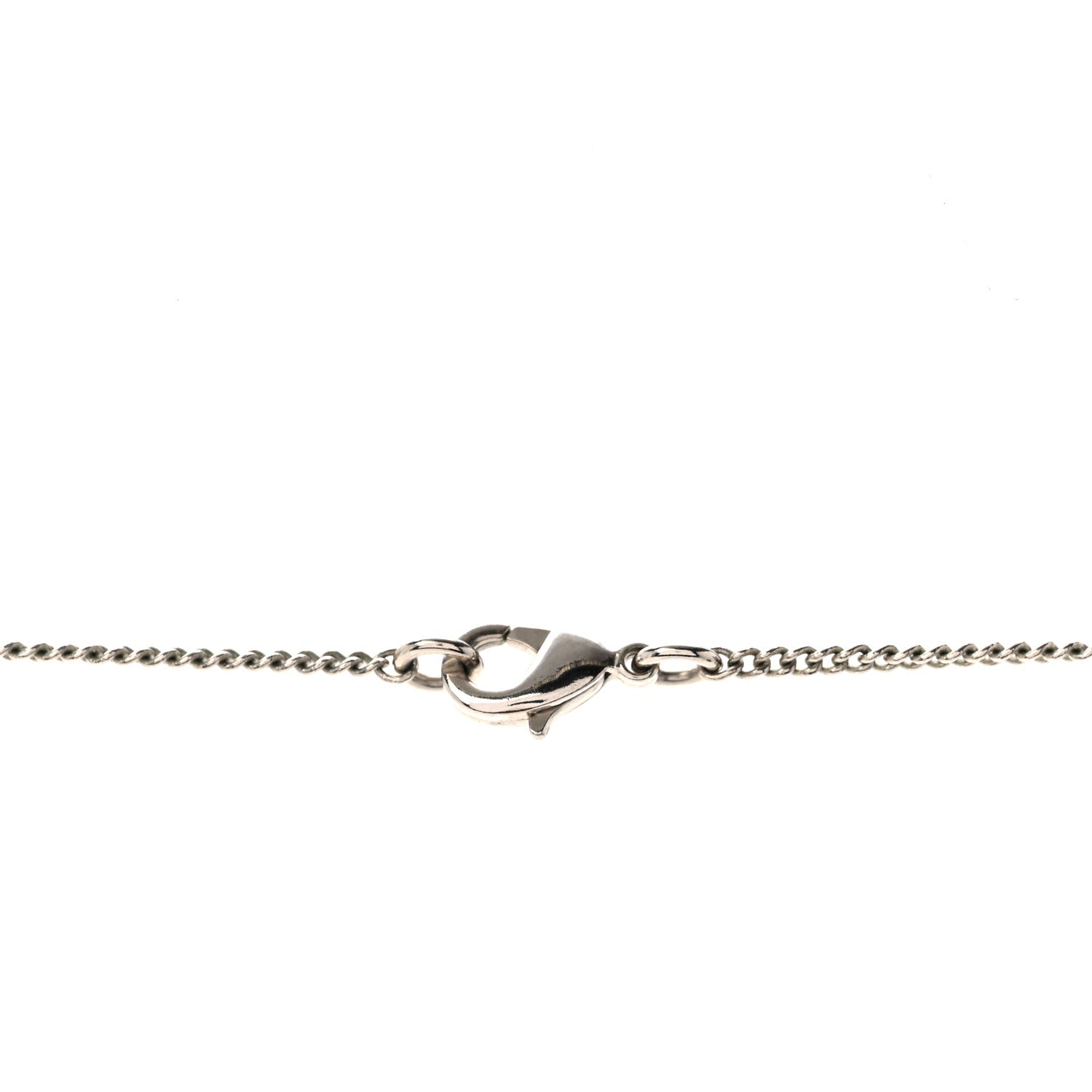 Baguette Crystal Large CC Necklace Silver Black