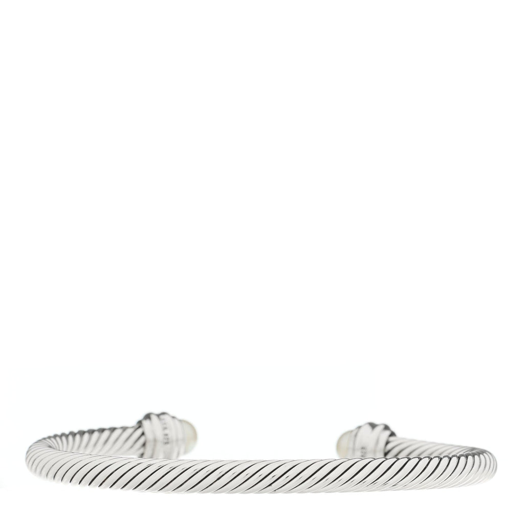 Sterling Silver Diamond Pearl 5mm Cable Classics Princess Bracelet