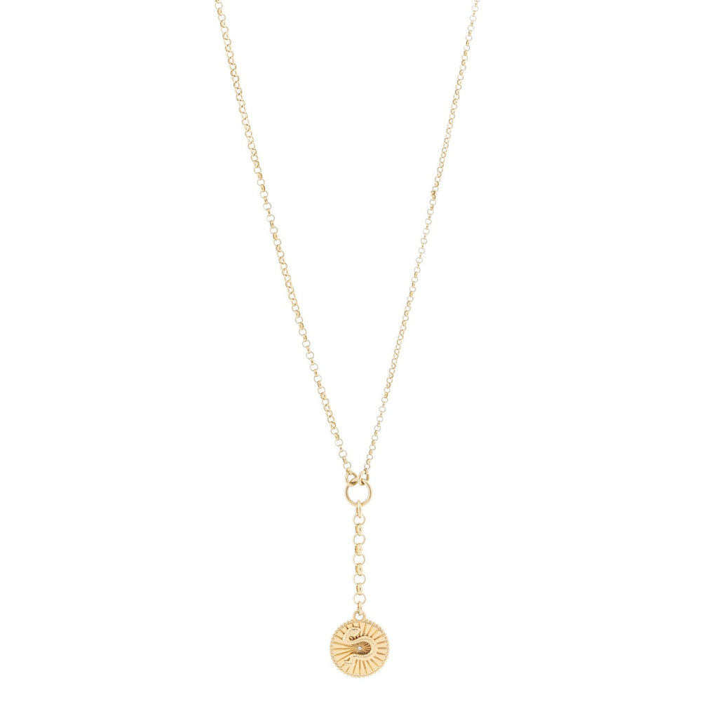 18K Yellow Gold Diamond Wholeness Small Mixed Belcher Chain Necklace