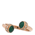 18K Rose Gold Diamond Malachite Possession Open Ring 53 6.25
