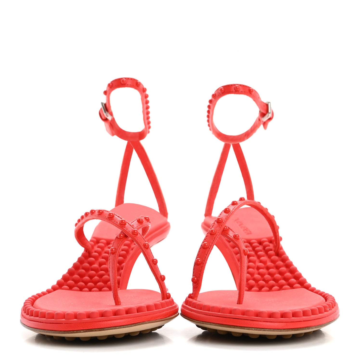 Calfskin Dot Sandals 36.5 Red