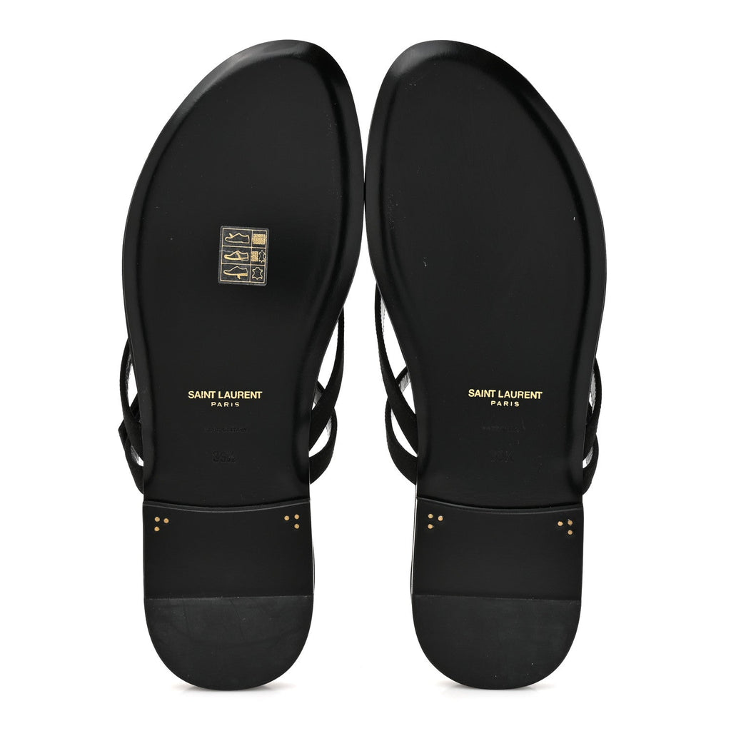 Crepe Satin Laszlo Sandals 39.5 Black