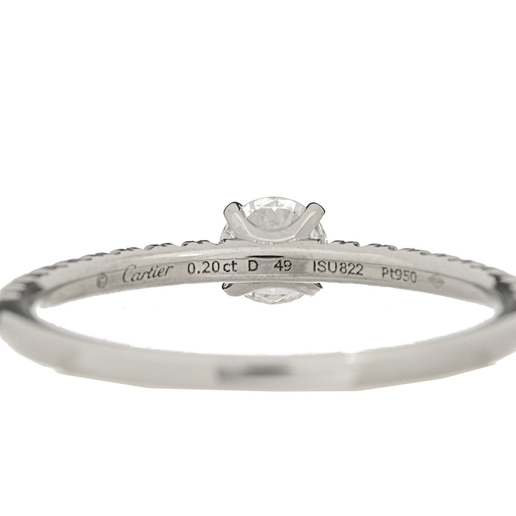 Platinum Diamond .20ct Etincelle De Cartier Solitaire Engagement Ring 49 4.75