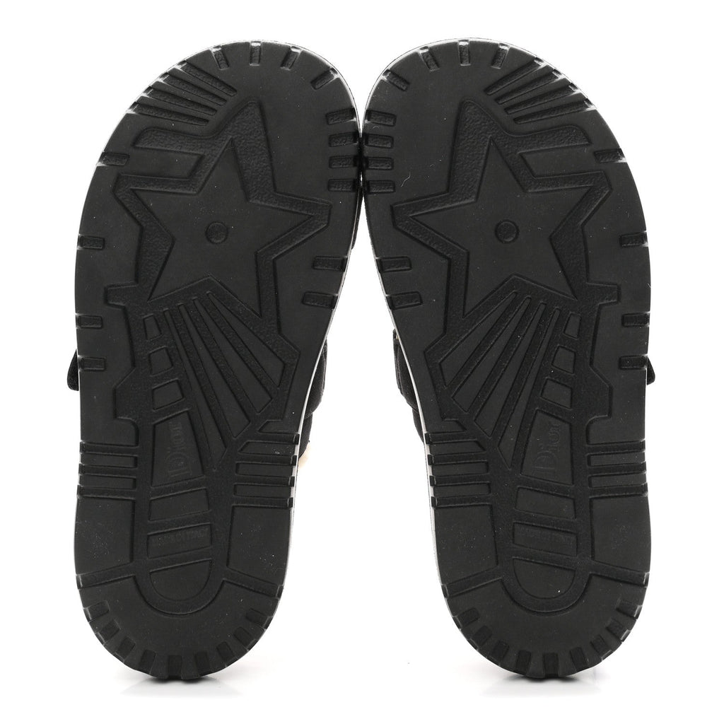 Suede Goatskin Shearling Effect Dioract 10mm Slide Sandals 35.5 Black