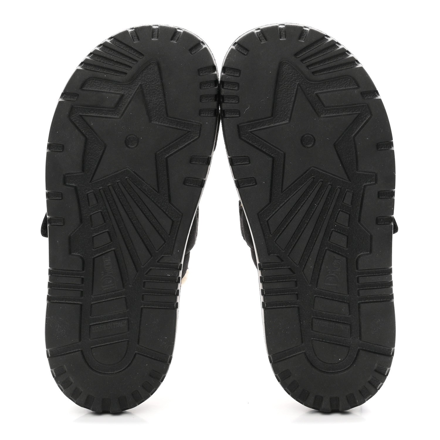 Suede Goatskin Shearling Effect Dioract 10mm Slide Sandals 35.5 Black