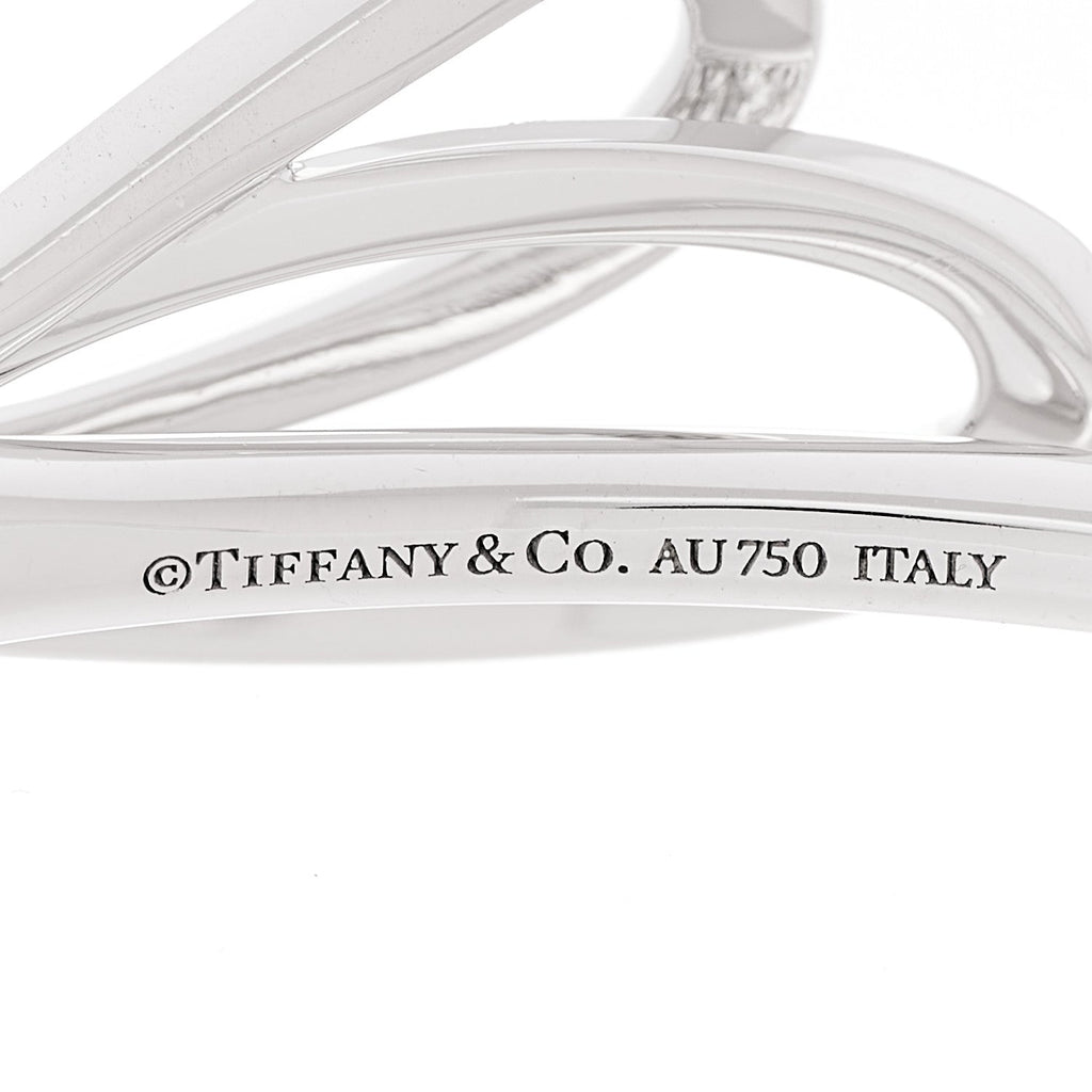 18K White Gold Diamond Medium Bow Cuff Bracelet