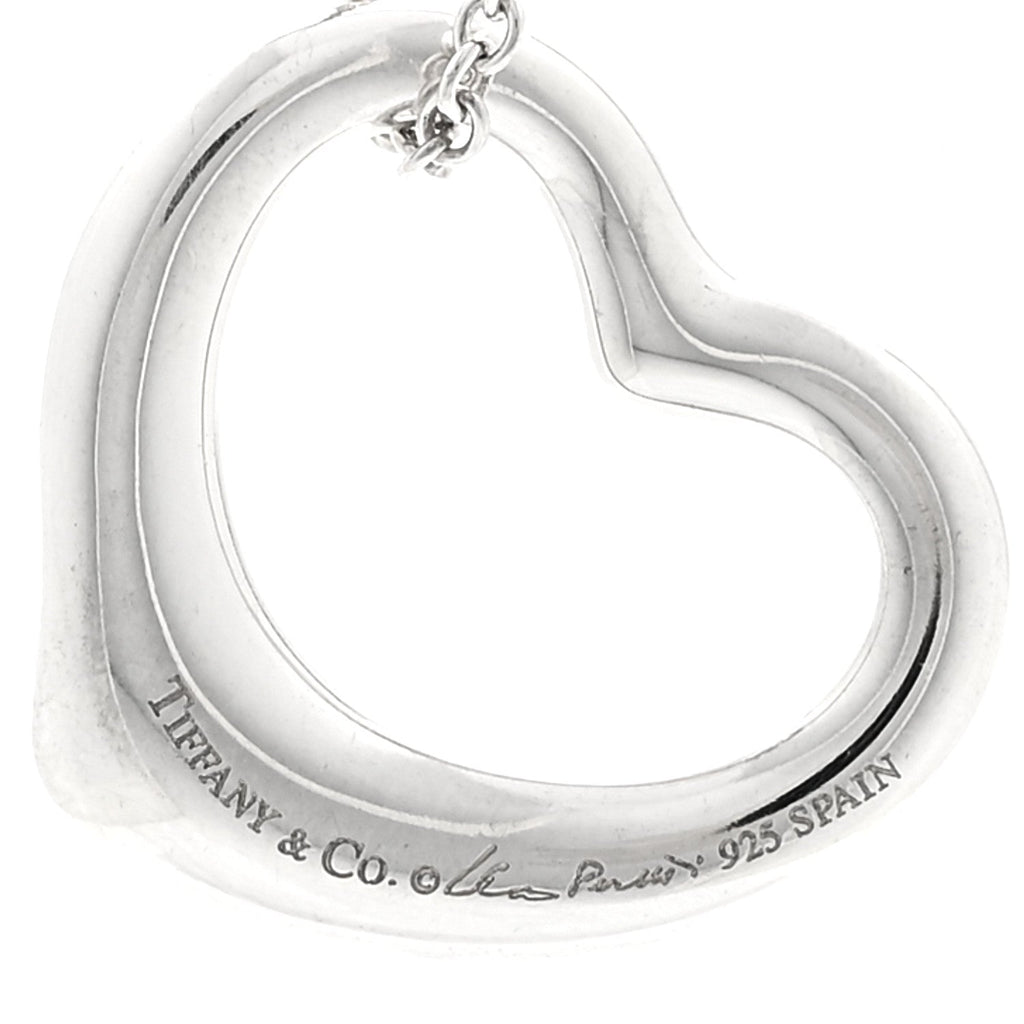 Sterling Silver 22mm Elsa Peretti Open Heart Pendant Necklace