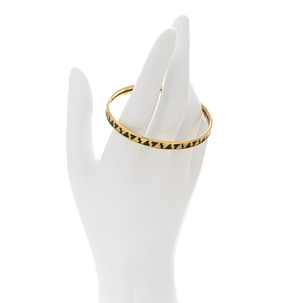Enamel Printed Extra Narrow Cartes A Jouer Bracelet 62 Or Black