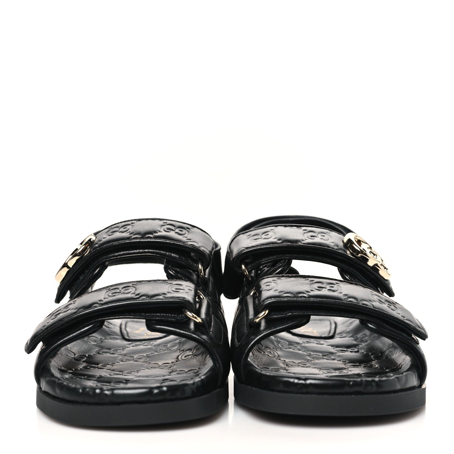Guccissima GG Embossed Womens Sandals 36.5 Black