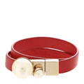 Calfskin Pearl Mise En Dior Tribales Double Wrap Bracelet S Red