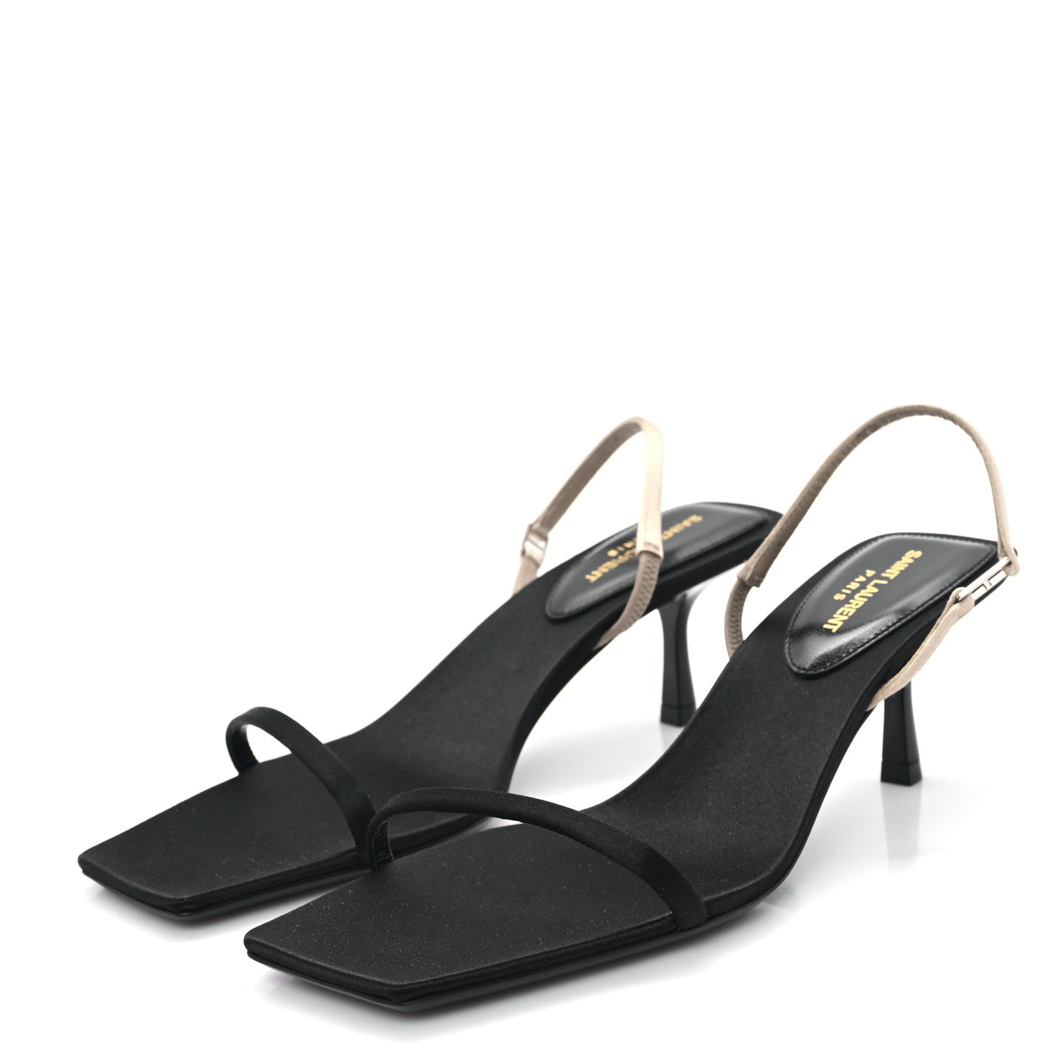 Satin Slingback Jaspe 55 Sandals  35.5 Black Partridge Pink
