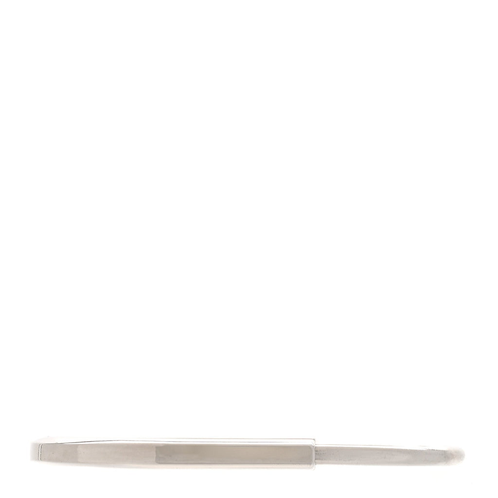 18K White Gold Lock Narrow Bangle Bracelet