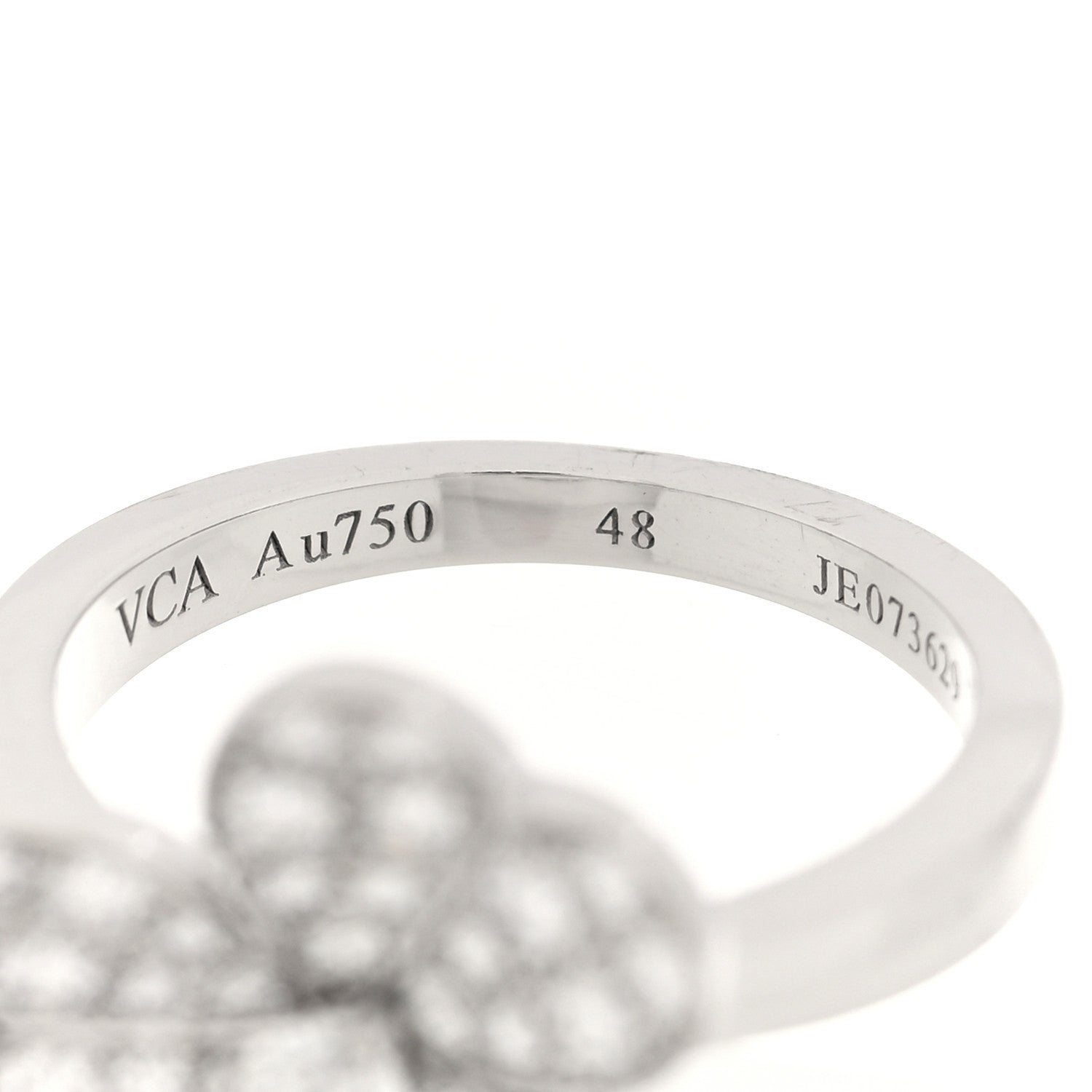 18K White Gold Diamond Small Frivole Ring 48 4.5