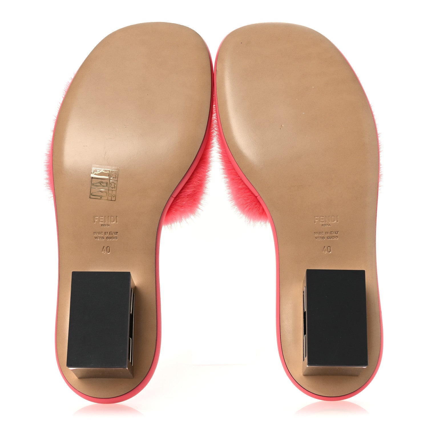 Mink FF Baguette Sandals 40 Kissed