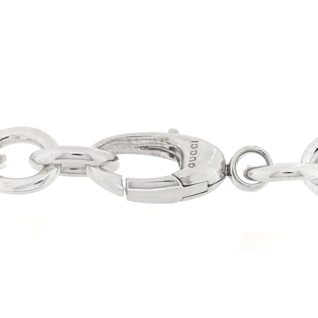 Sterling Silver G Heart Charm Link Bracelet