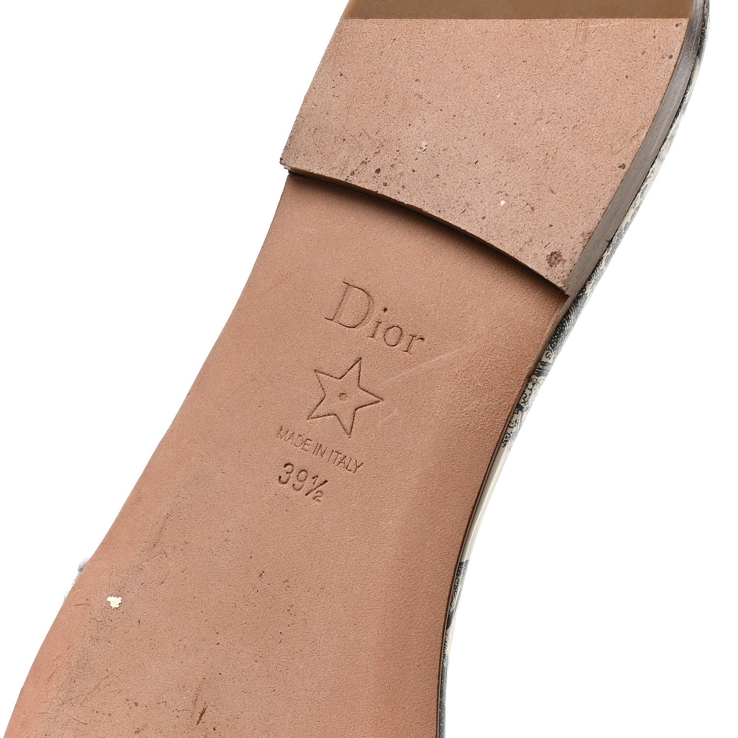 Canvas Toile De Jouy Embroidered Dway Flat Slide Sandals 39.5 Light Grey