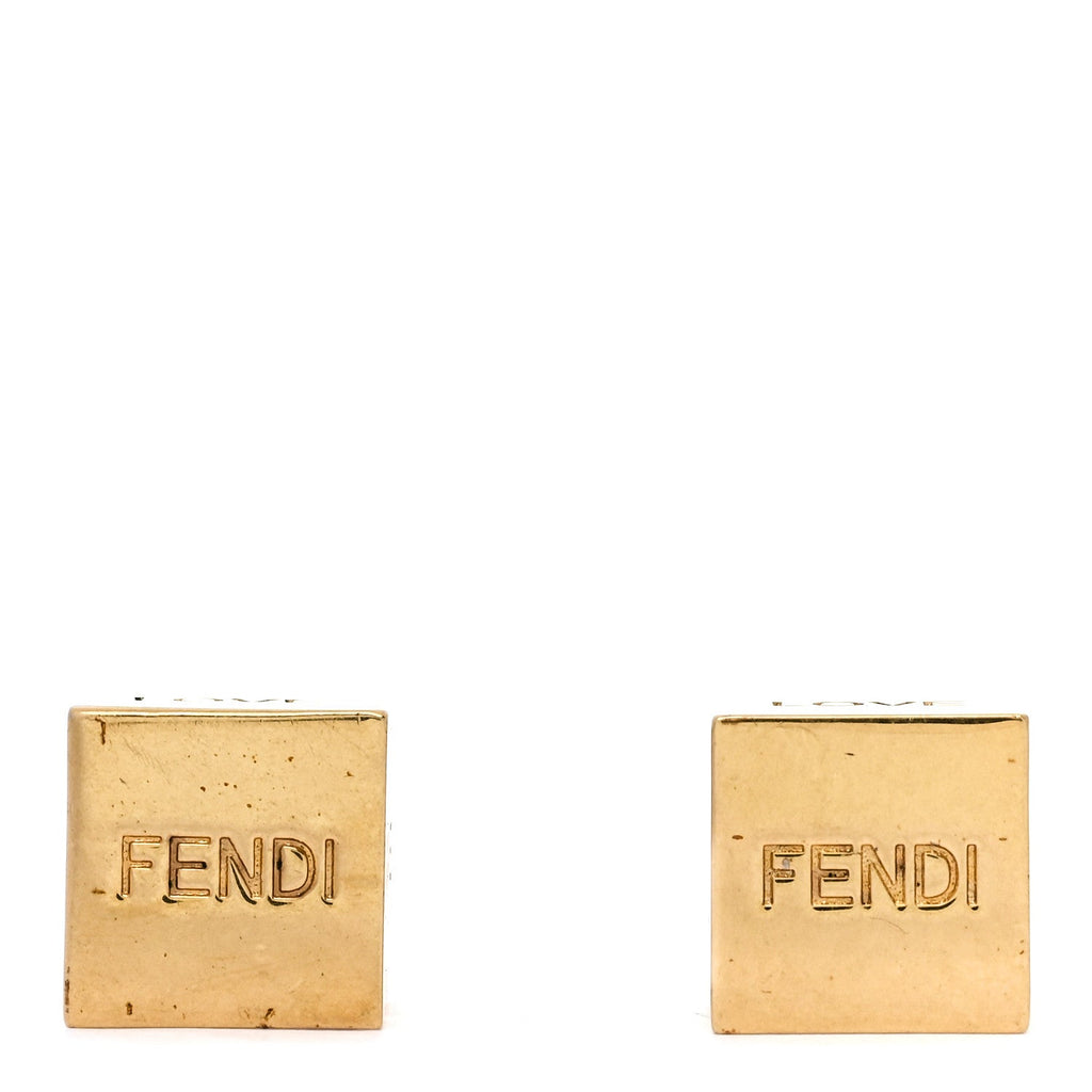 Metal Cube Earrings Gold