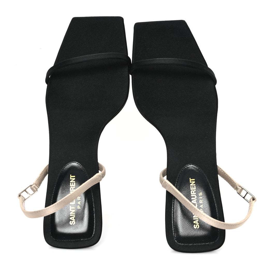 Satin Slingback Jaspe 55 Sandals  35.5 Black Partridge Pink
