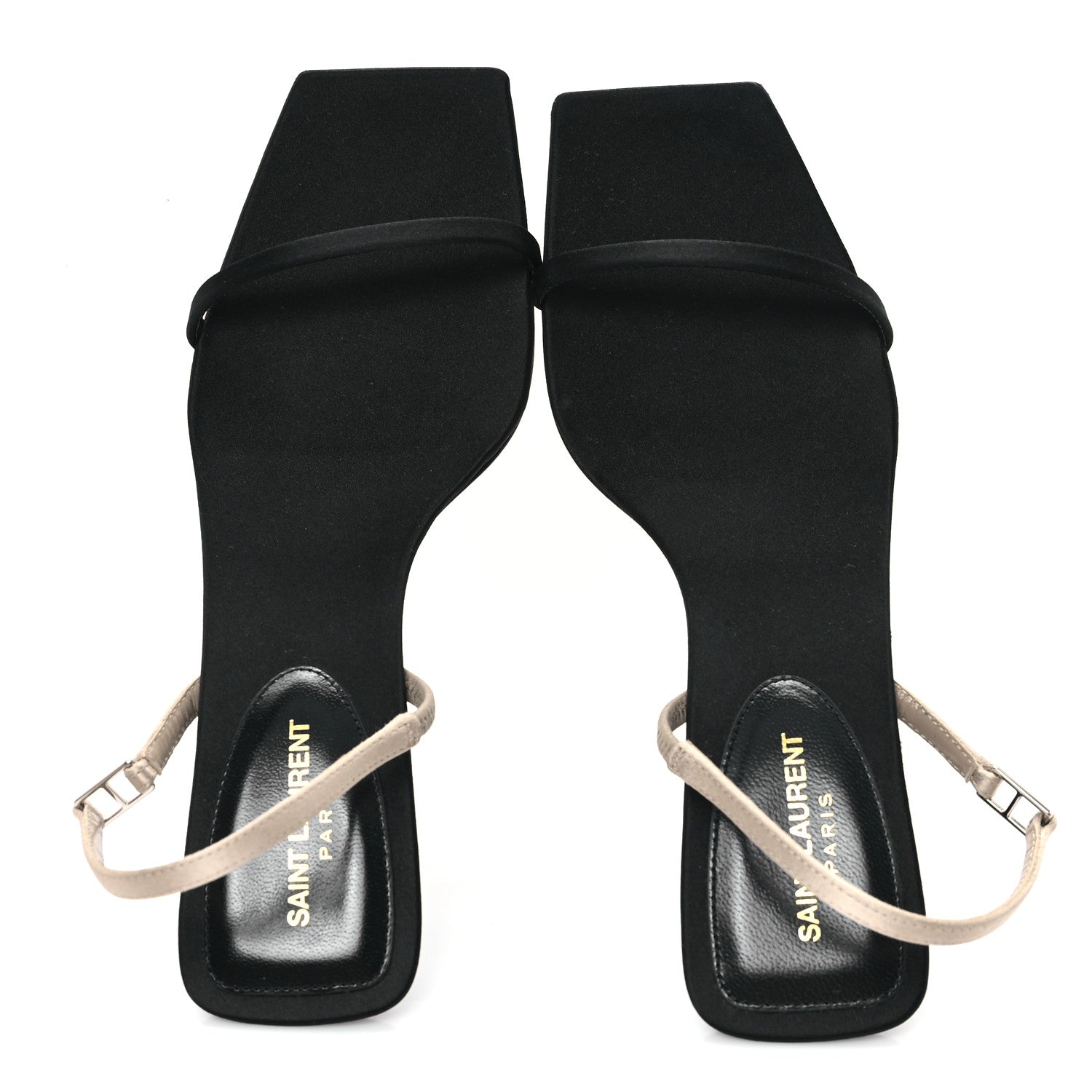 Satin Slingback Jaspe 55 Sandals  35.5 Black Partridge Pink