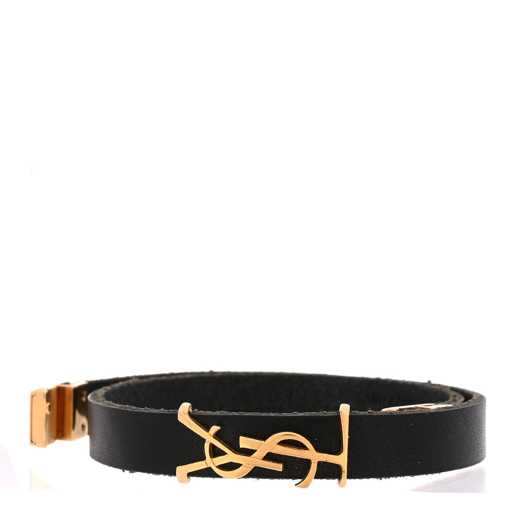 Calfskin Opyum Double Wrap Bracelet Black