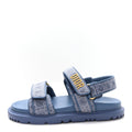 Denim Cannage Embroidered Dioract Sandals 35 Blue