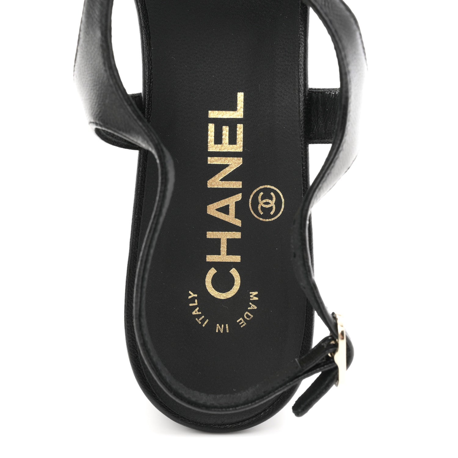 Lambskin CC Bow 55mm Sandals 38.5 Black