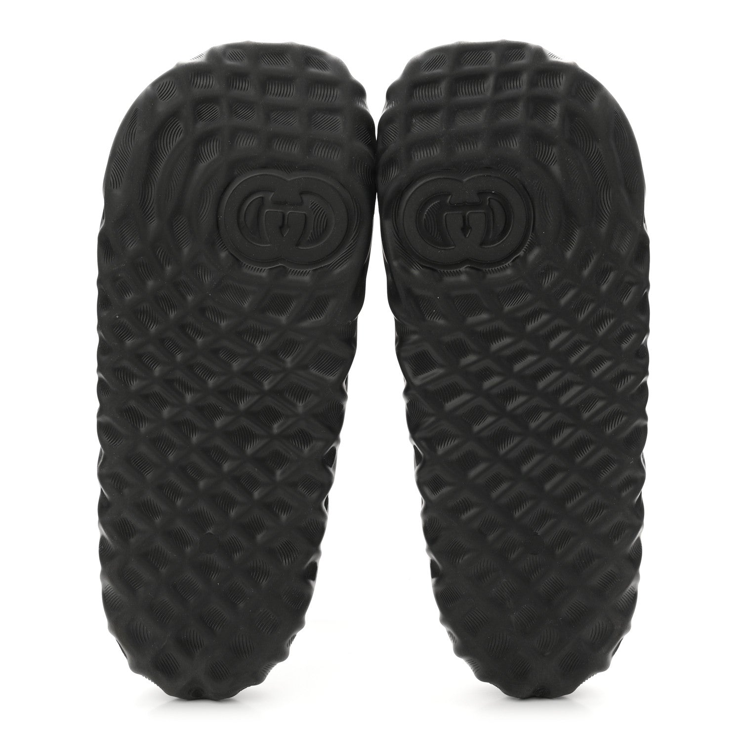 Rubber Interlocking G Mens Slide Sandals 8 Black
