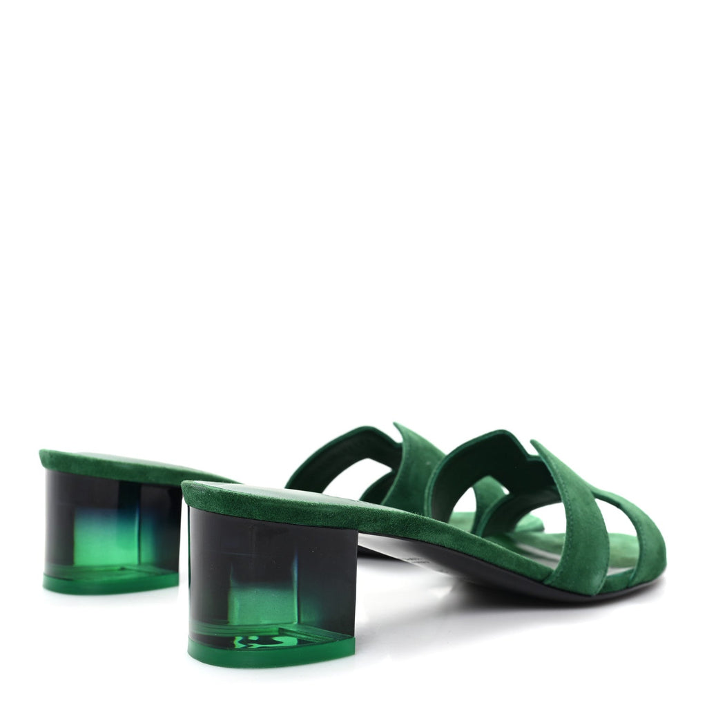Suede Goatskin Oasis Sandals 39.5 Vert Electrique
