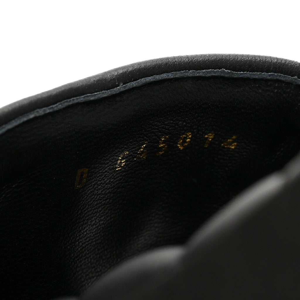 Lambskin Quilted Textured CC Mules Sandals 38.5 Black